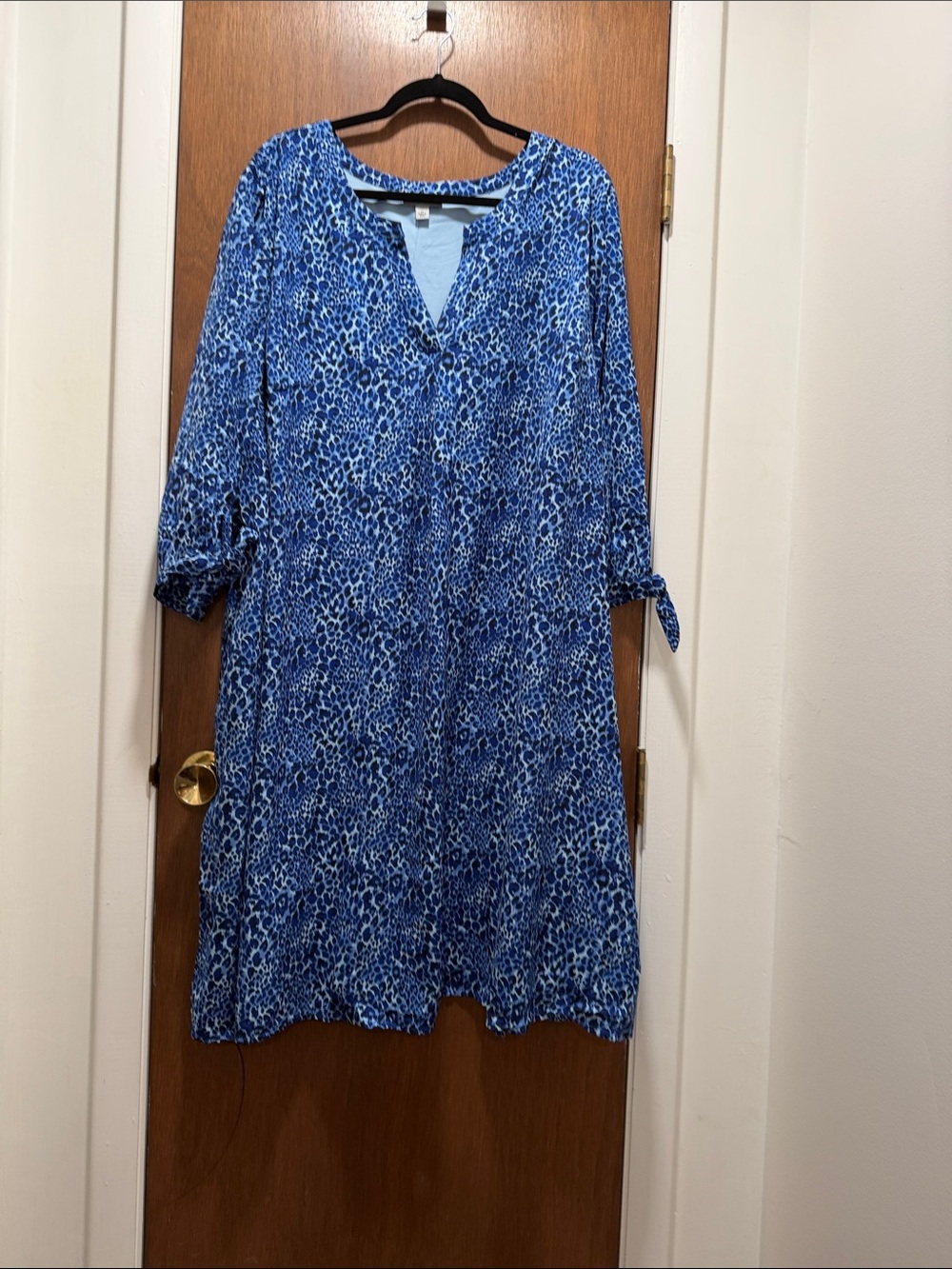 Catherines Blue Leopard Print Midi Dress